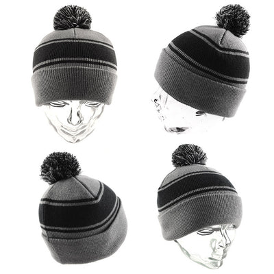 Grace Pom Pom Stripe Beanie - AH735