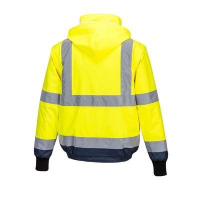 Port West Hi-Vis Essential 2-in-1 Bomber Jacket with tape