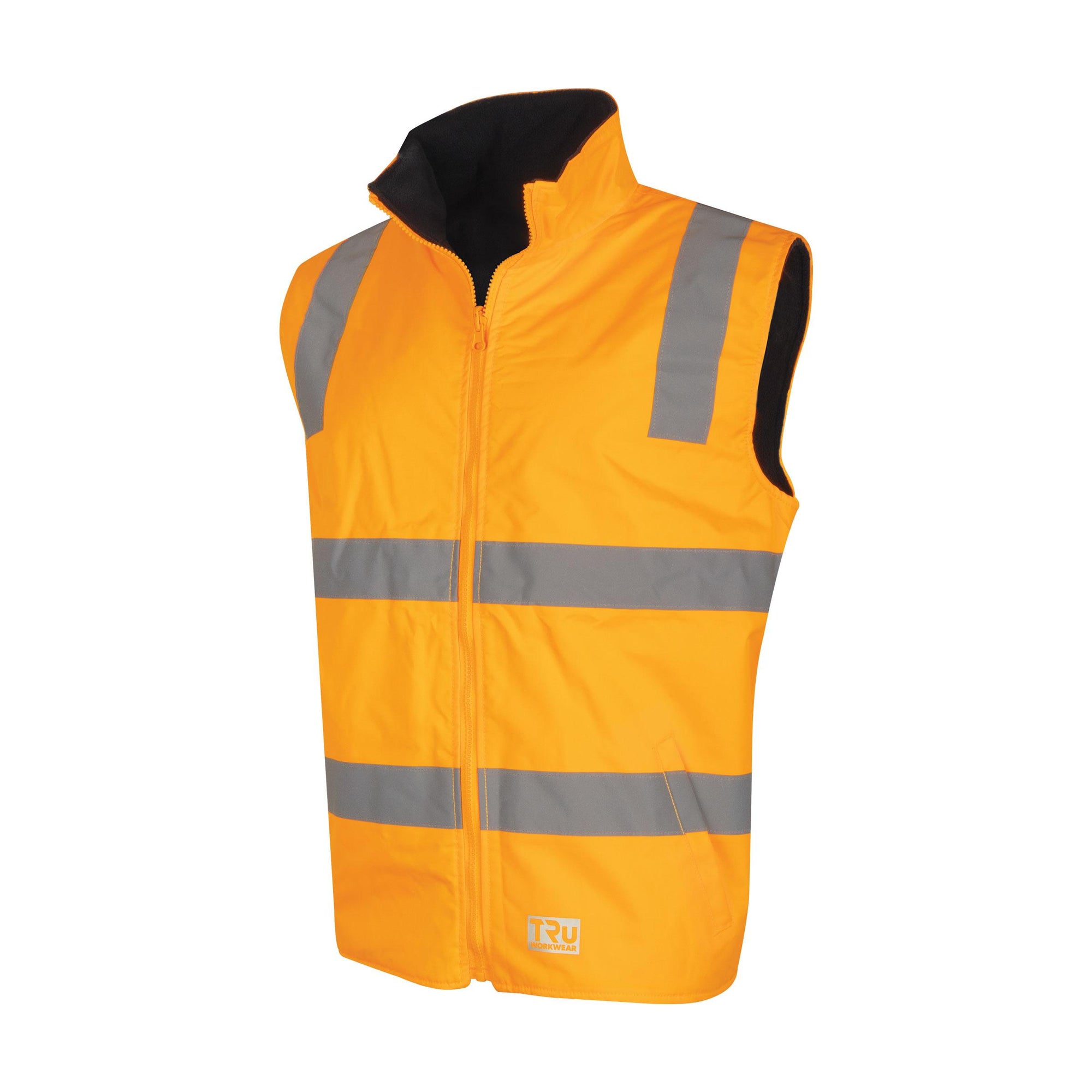 Tru Workwear Reversible Polyester Oxford Vest With Reflective Tape - VIC Rail - TV1915T4