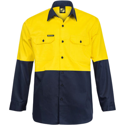 Work Craft Regular Weight Two Tone LS Shirt - WS3022