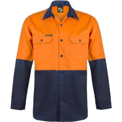 Work Craft Regular Weight Two Tone LS Shirt - WS3022